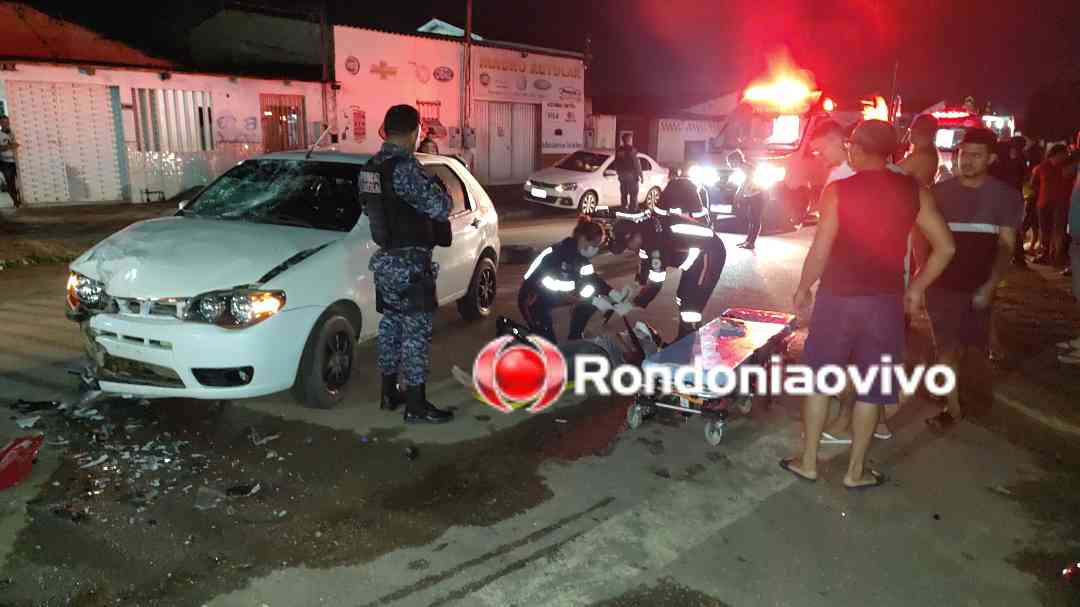 Frontal Grave Batida De Frente Entre Carro E Moto Deixa Casal Ferido