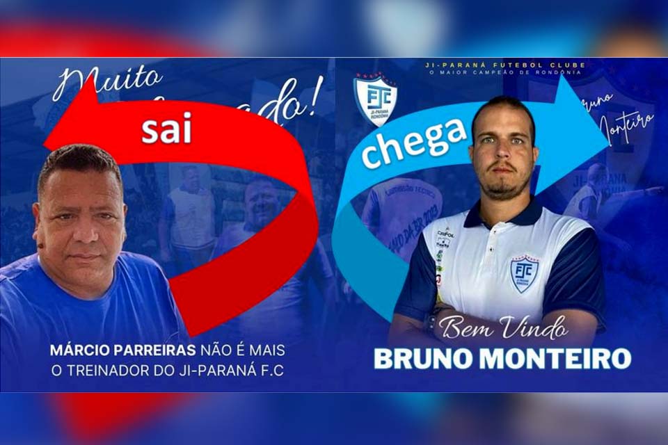 BASTIDORES: Marcio Parreiras deixa o Ji-Paraná e clube anuncia Bruno Monteiro 