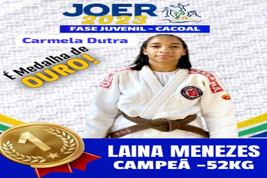 MEDALHA DE OURO: Laina Menezes é campeã de Judô na modalidade até 52kg no Joer