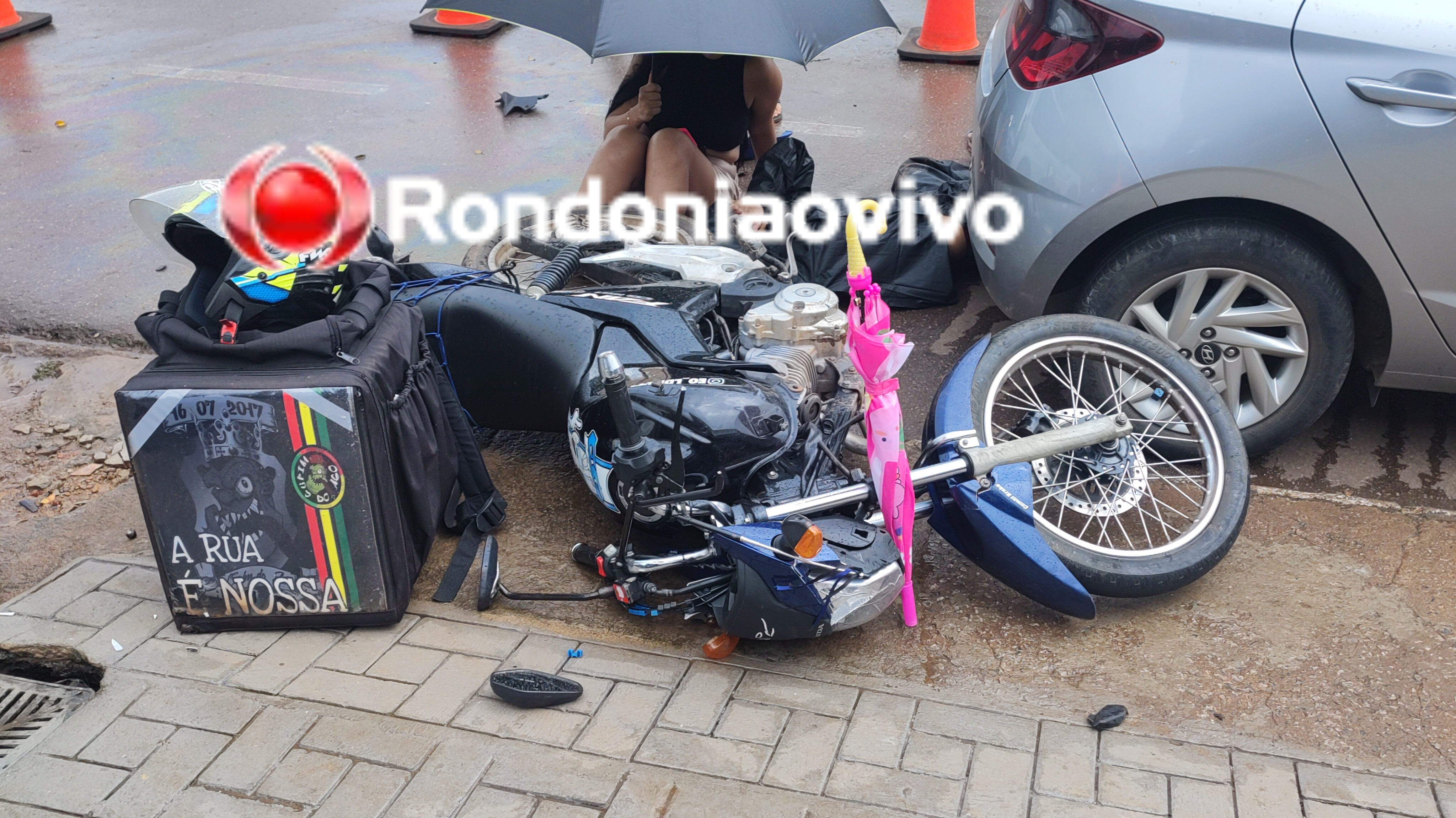 NA GUAPORÉ: Pajero sai de garagem e provoca grave acidente com motoboy