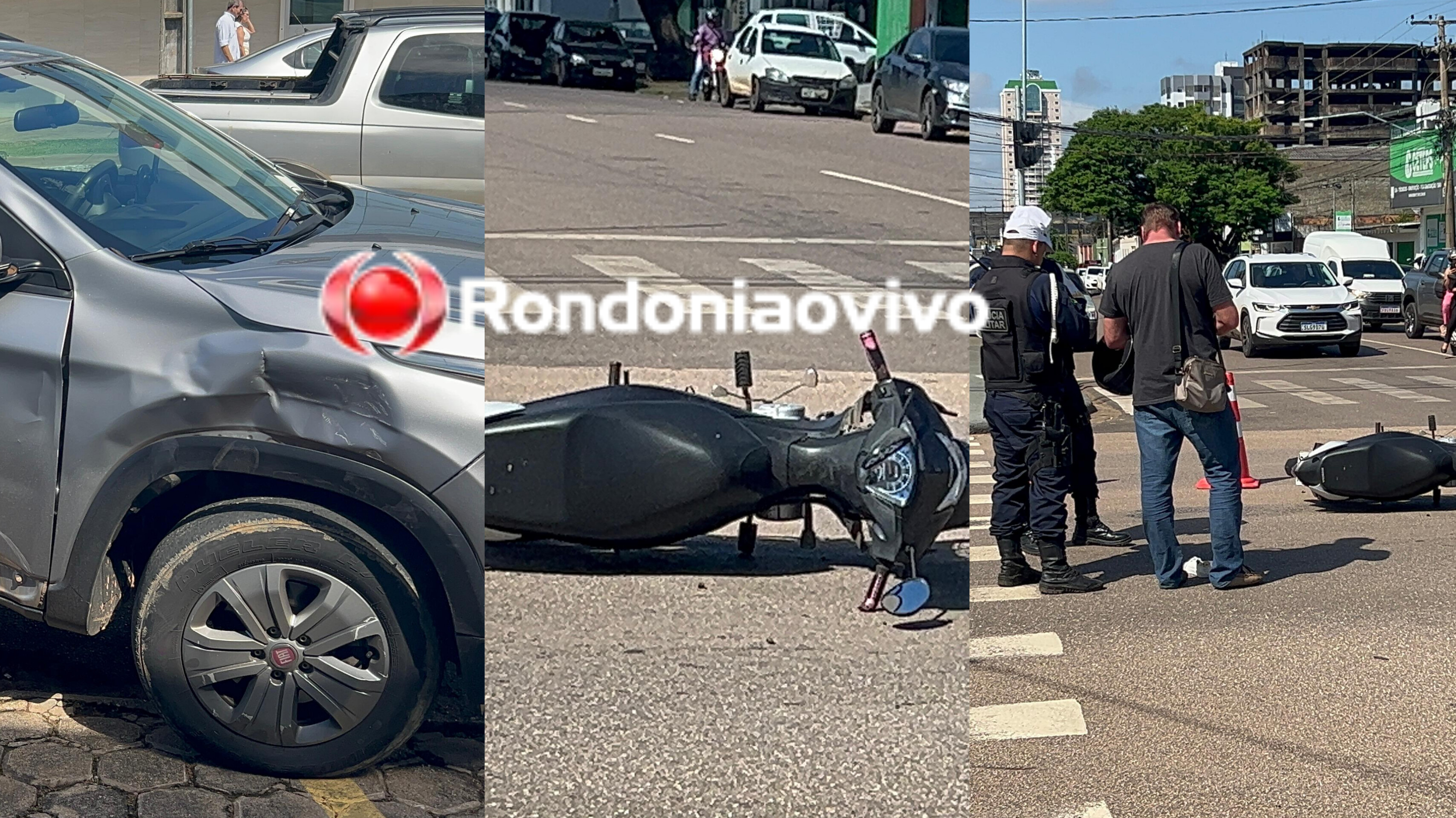 NO SEMÁFORO: Mulher é socorrida às pressas após grave acidente na Carlos Gomes