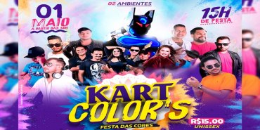 KART COLOR'S: Festa das cores acontece no dia 1 de maio em PVH; concorra a ingressos