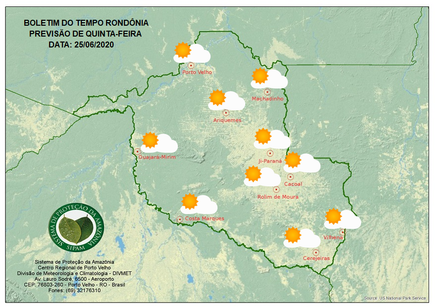 CLIMA: Confira a previsão do tempo para esta quinta-feira (25) em Rondônia