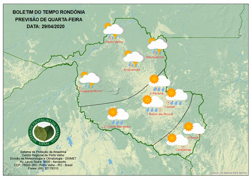 QUARTA-FEIRA: Sul do Estado tem dia seco e sem chuva; Norte a previsão é de chuva isolada