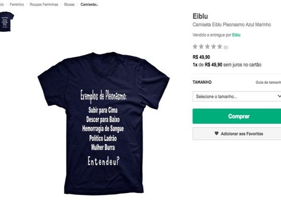 “Mulheres são burras”: loja online revolta consumidores por camiseta polêmica