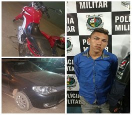 CAIU - Playboy é preso com moto e carro roubados