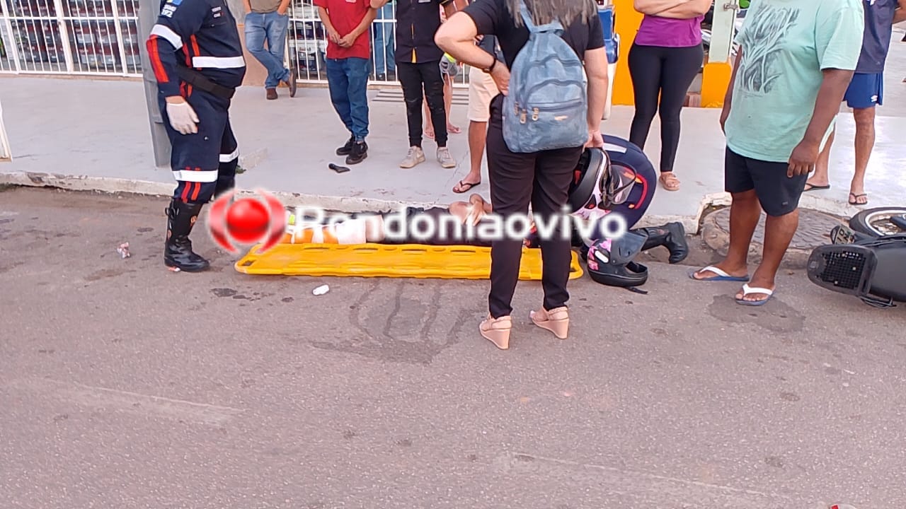 URGENTE: Motociclista quebra a perna após mulher em carro avançar preferencial 