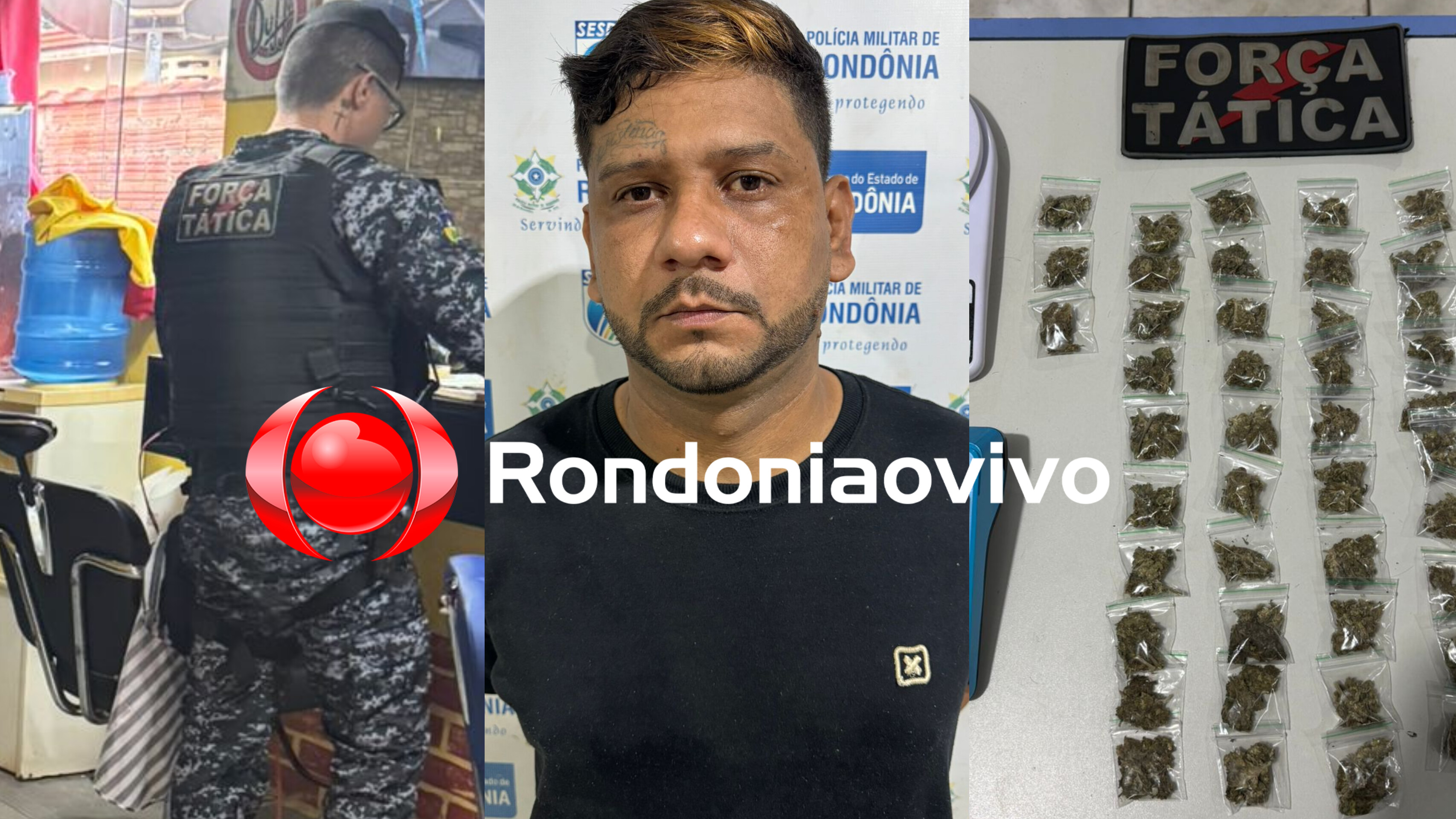 FLAGRANTE: Força Tática do 9° BPM fecha boca de fumo em barbearia e prende traficante 