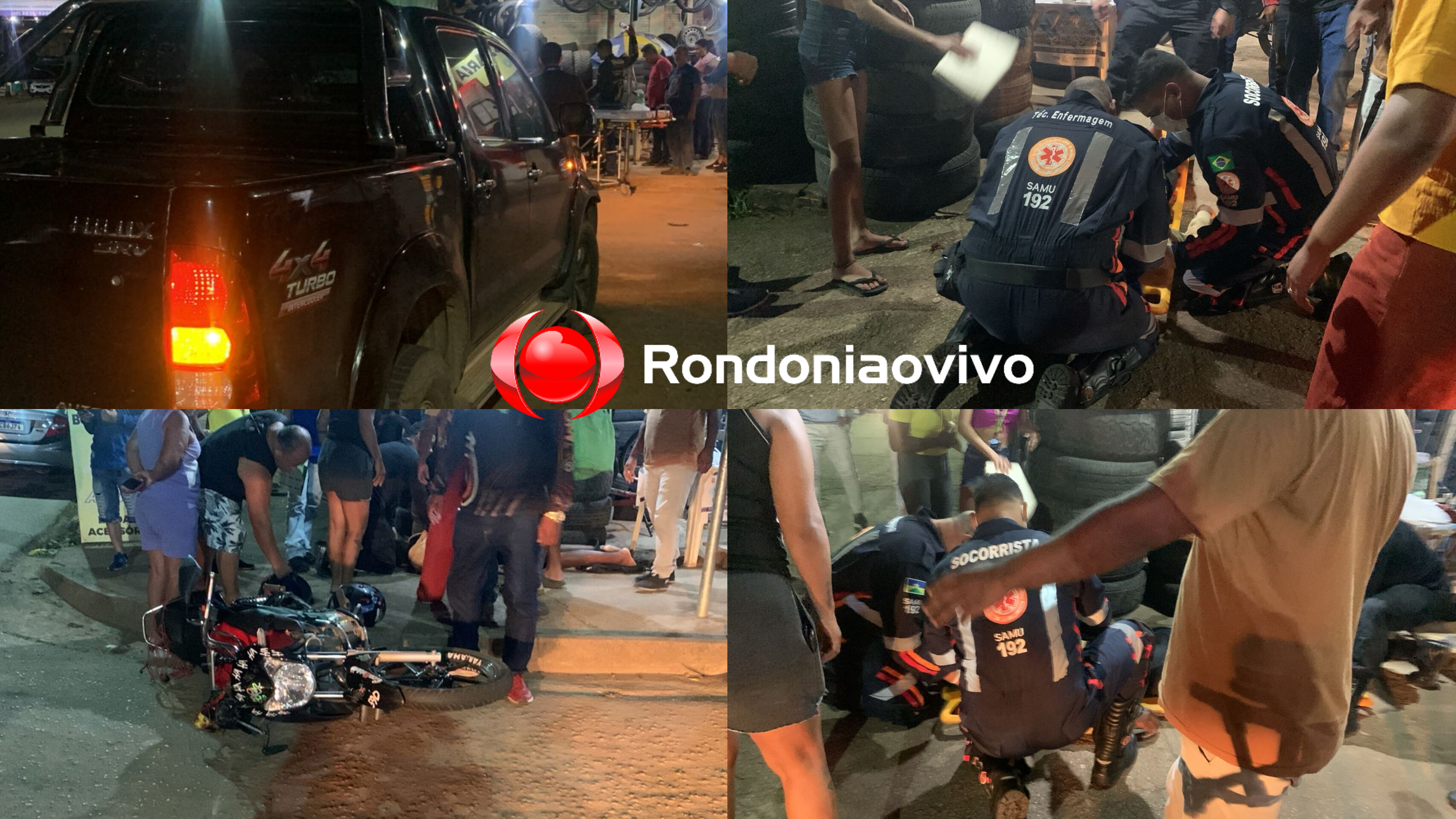 NA JATUARANA: Motociclista sofre grave acidente em batida contra Hilux 