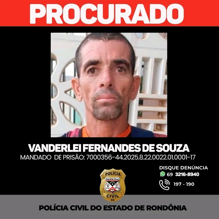 PROCURADO: Polícia Civil pede ajuda da população para encontrar foragido em Rondônia