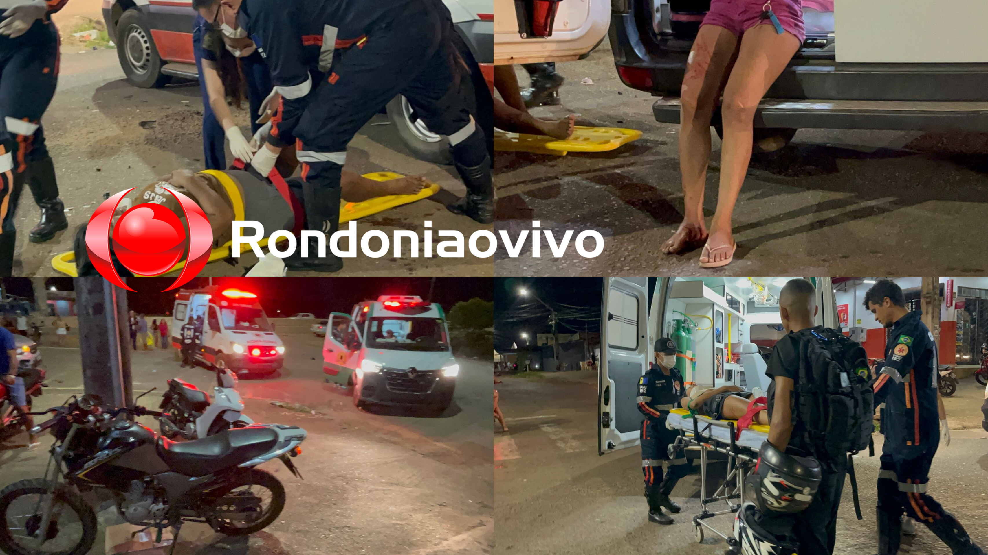 URGENTE: Quatro pessoas sofrem ferimentos após colisão entre motos na BR-364 