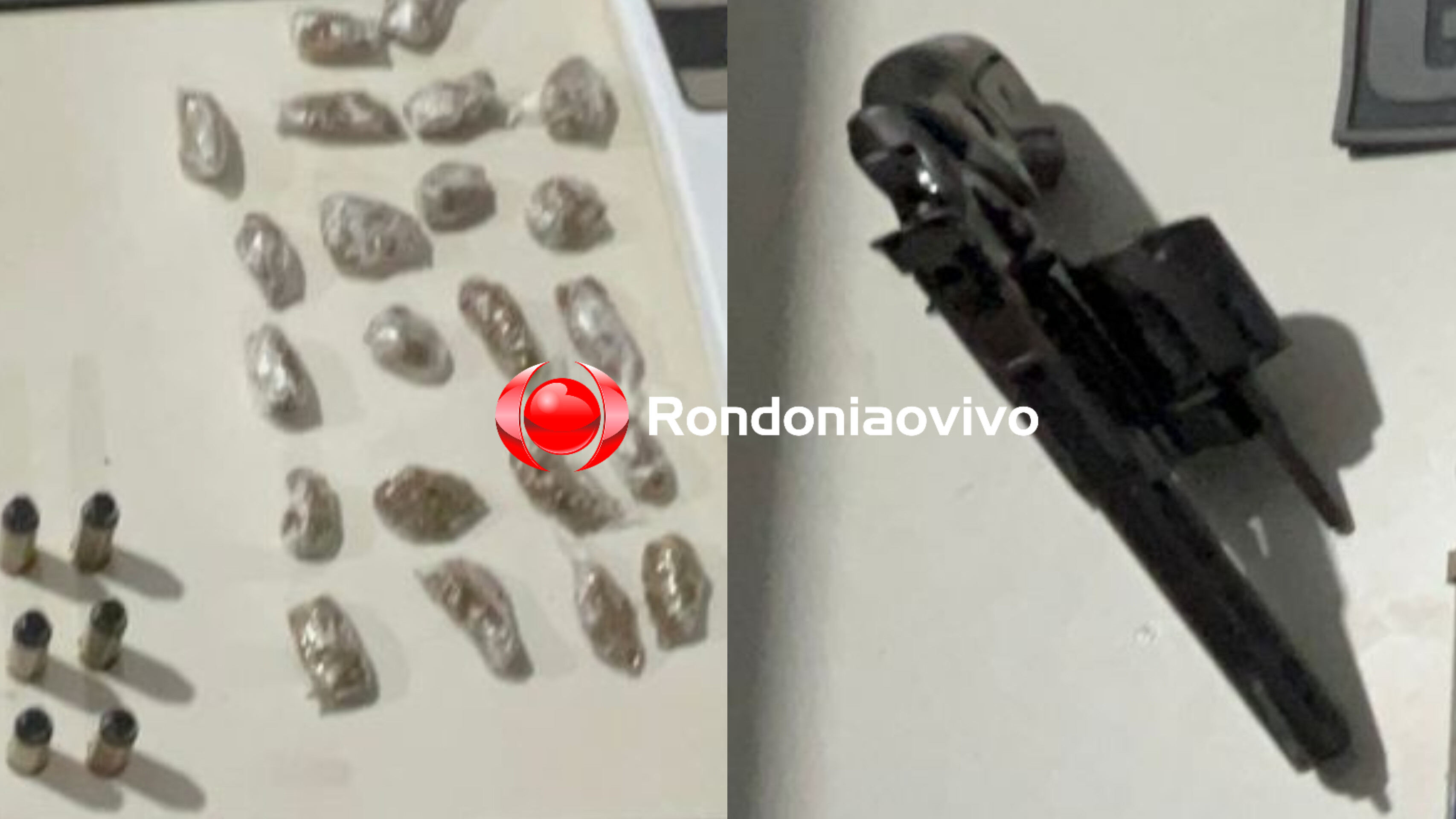 NO CASTANHEIRA: Dupla é presa com arma e drogas após PM invadir residência na zona Sul