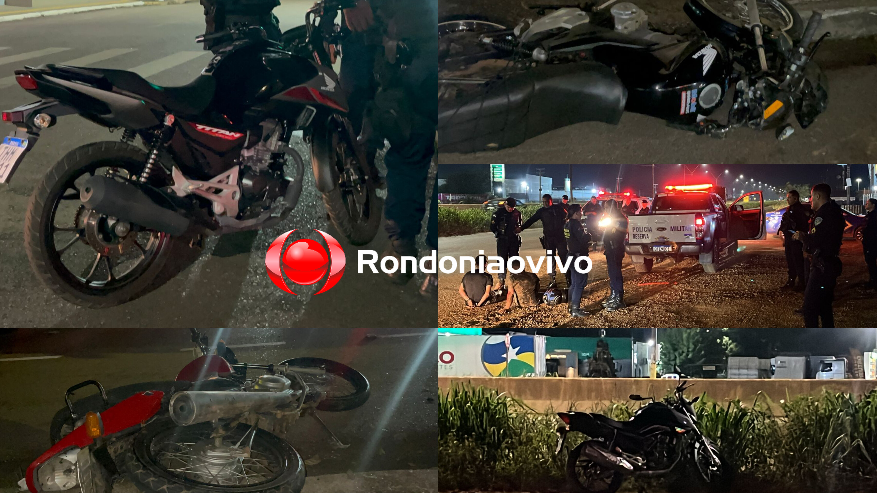 ROLEZINHO: Três motociclistas são detidos após perseguição policial e dois acidentes na madrugada 