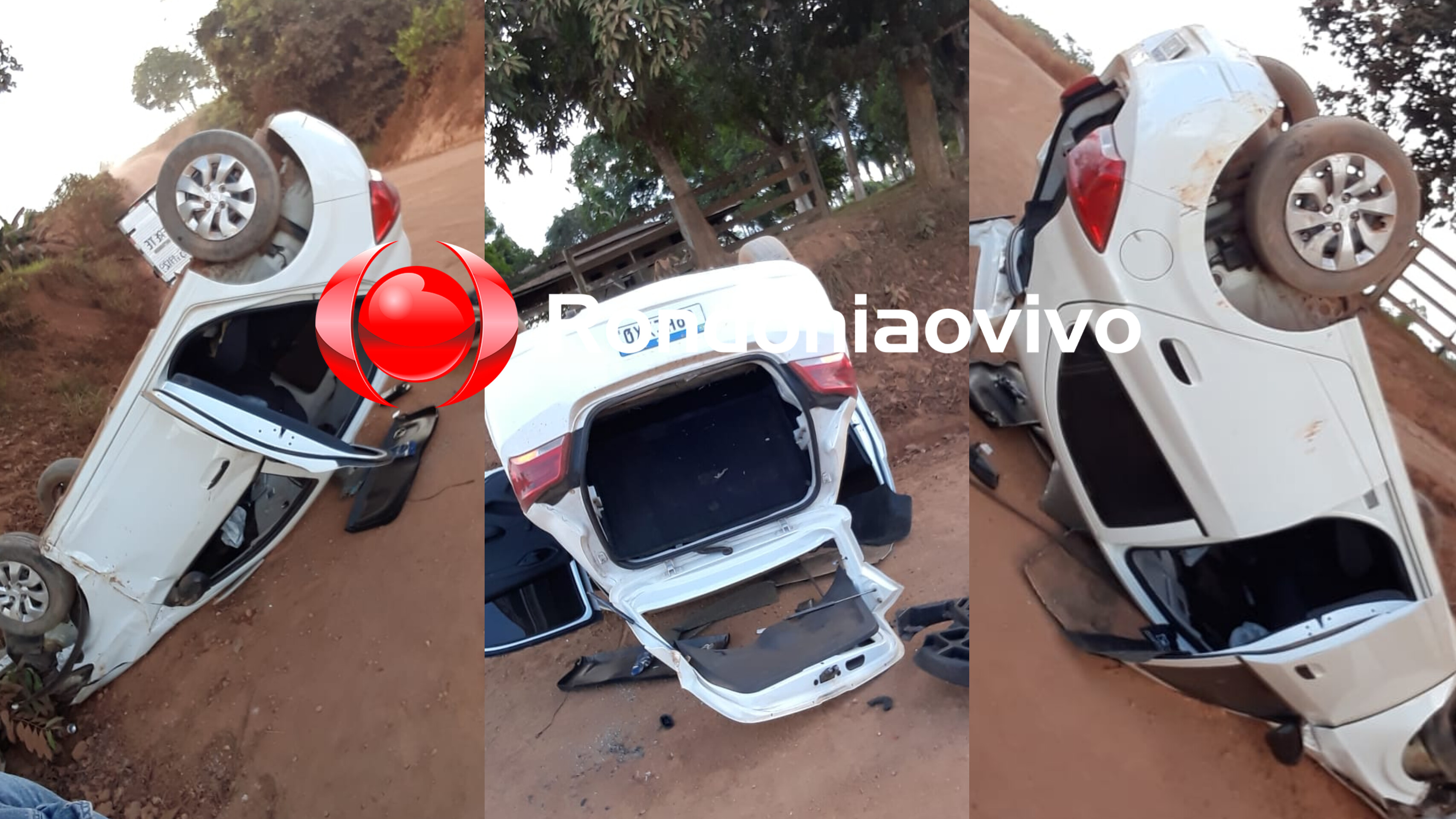 PERDEU O CONTROLE: Casal fica ferido após grave acidente com capotamento na Estradas da Penal 