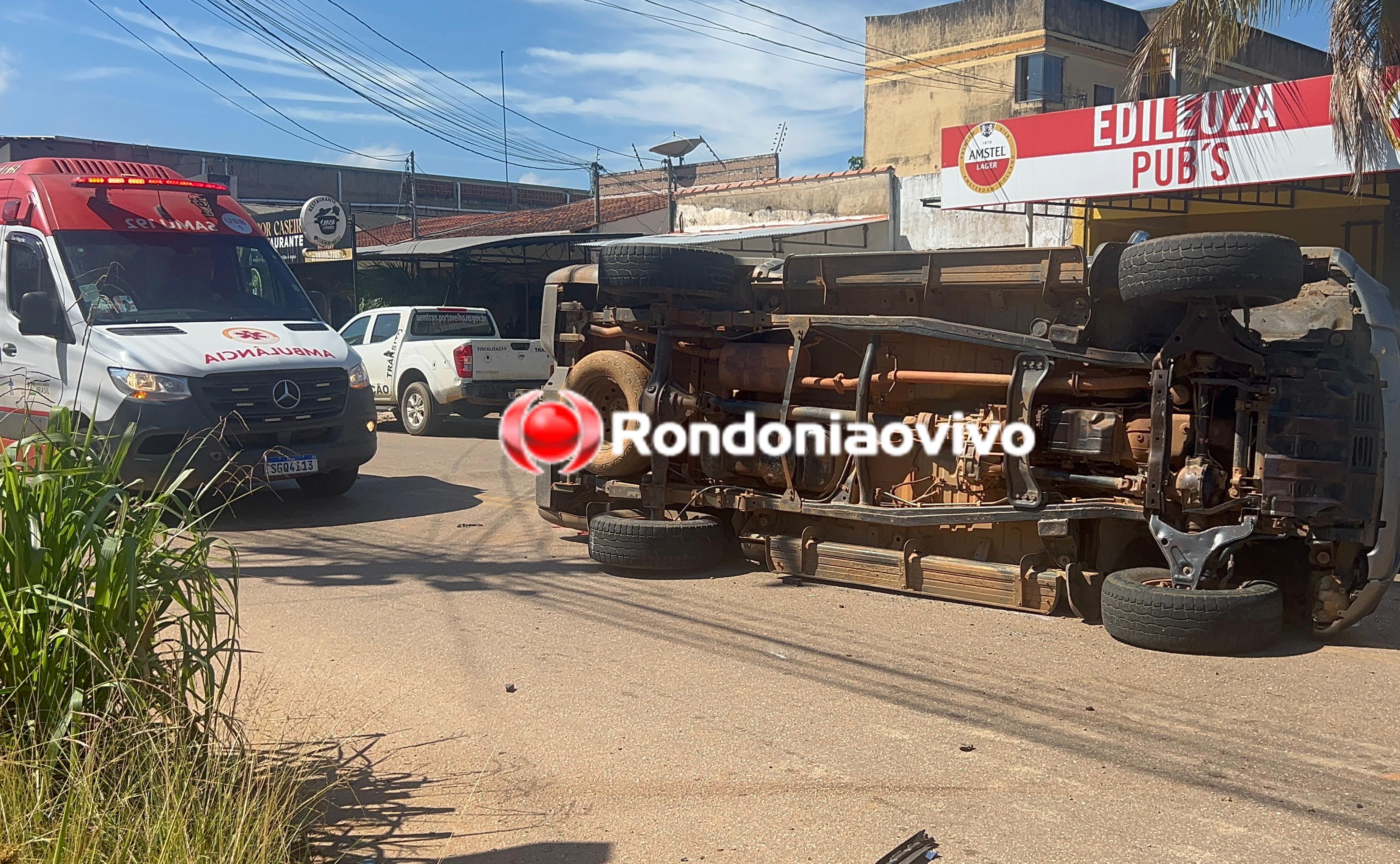 VÍDEO: L200 capota após motorista invadir preferencial no Centro