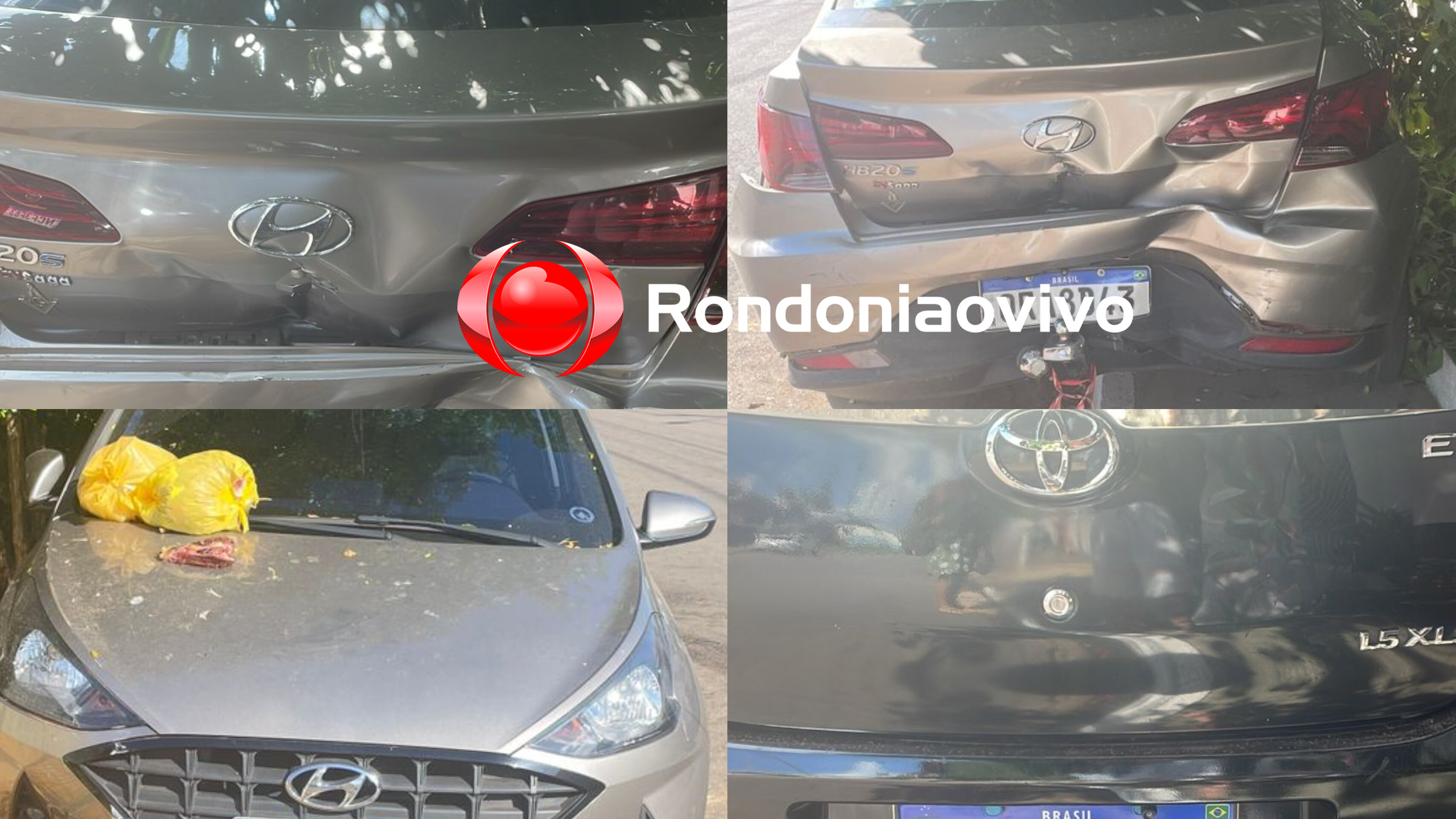 FUGIU: Motorista embriagado colide Etios violentamente na traseira de HB20 estacionado 