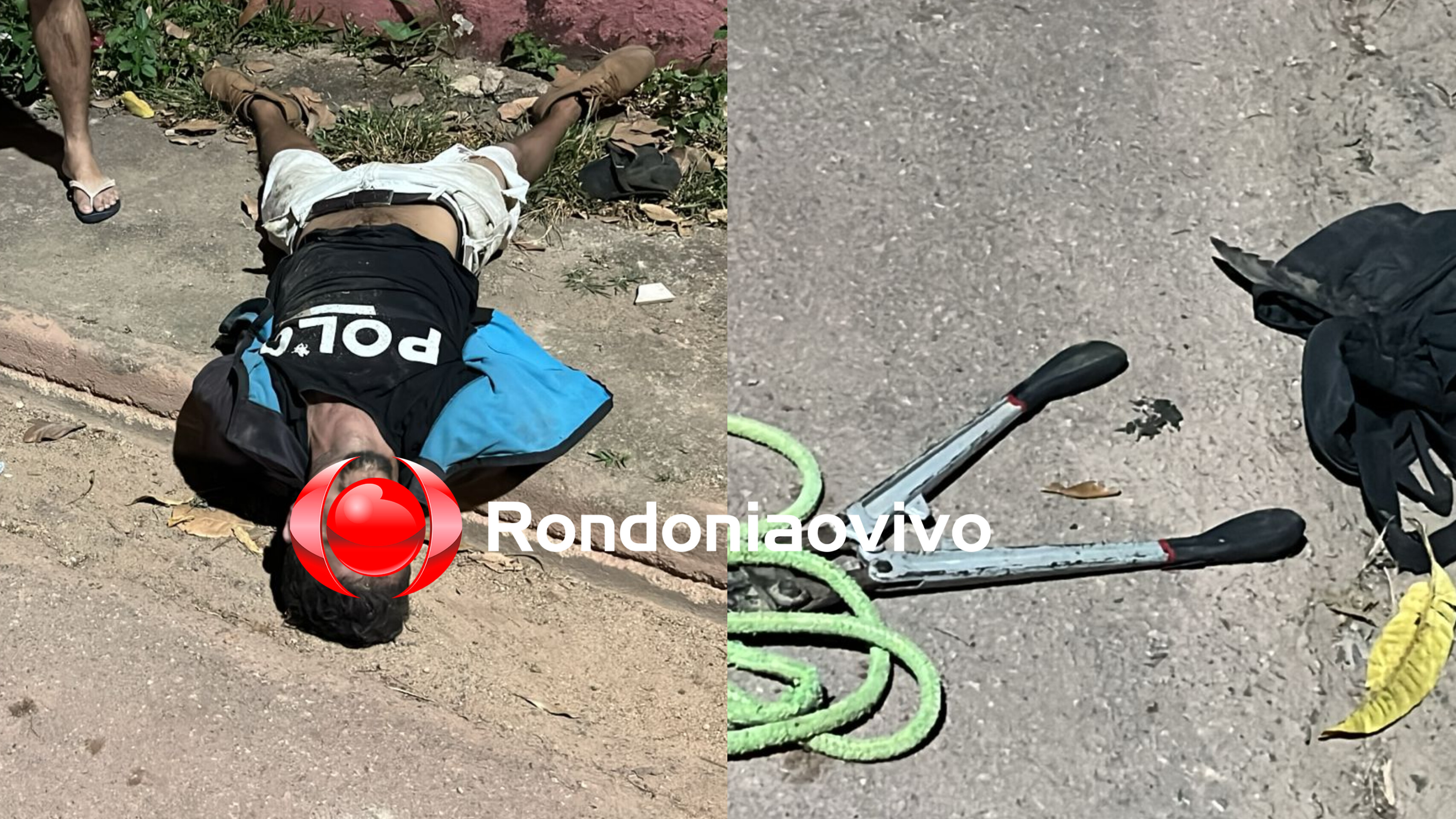 URGENTE: Ladrão de residência é espancado e amarrado pela população 