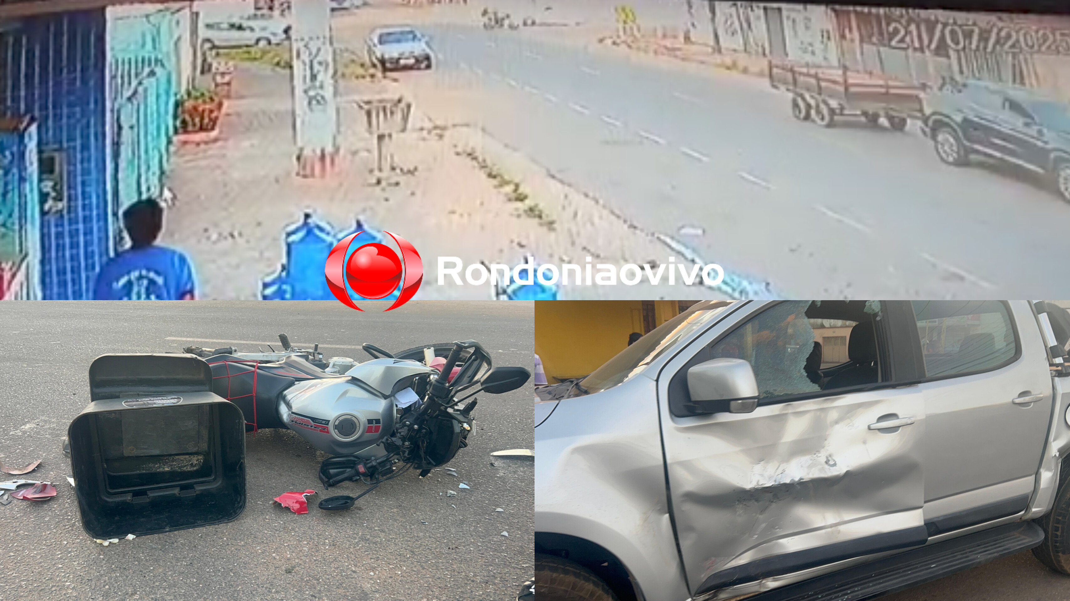 VÍDEO: Gravíssimo acidente com motociclista é gravado por câmera de segurança 