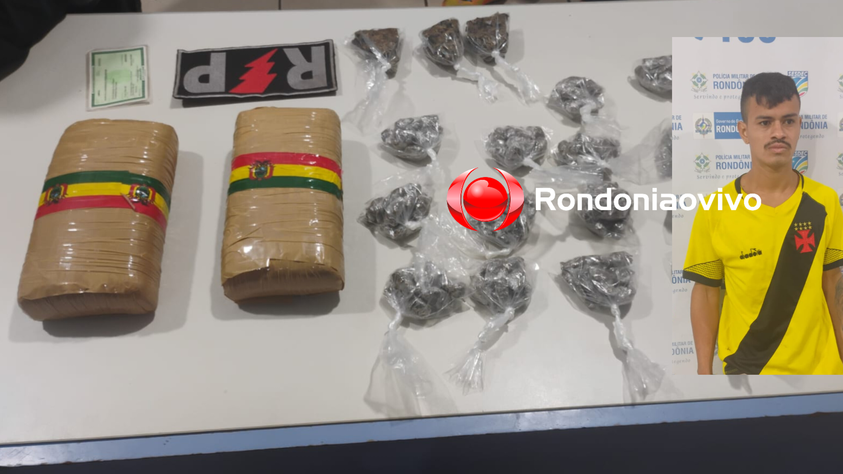 NO FLAGRA: PM prende acusado de tráfico com tabletes e porções de maconha 