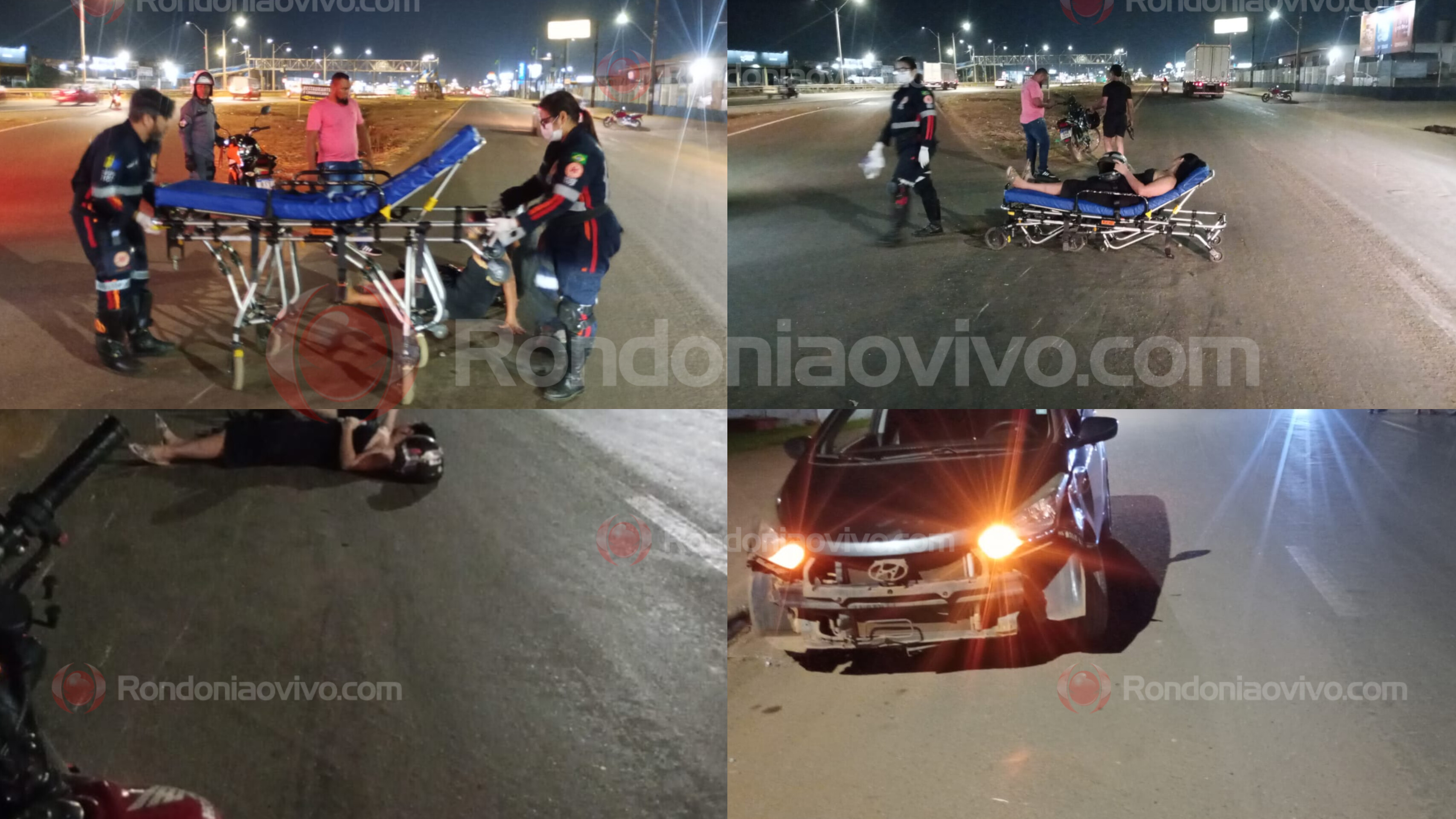 BATIDA COM CARRO: Casal fica com ferimentos após acidente na Rua da Beira