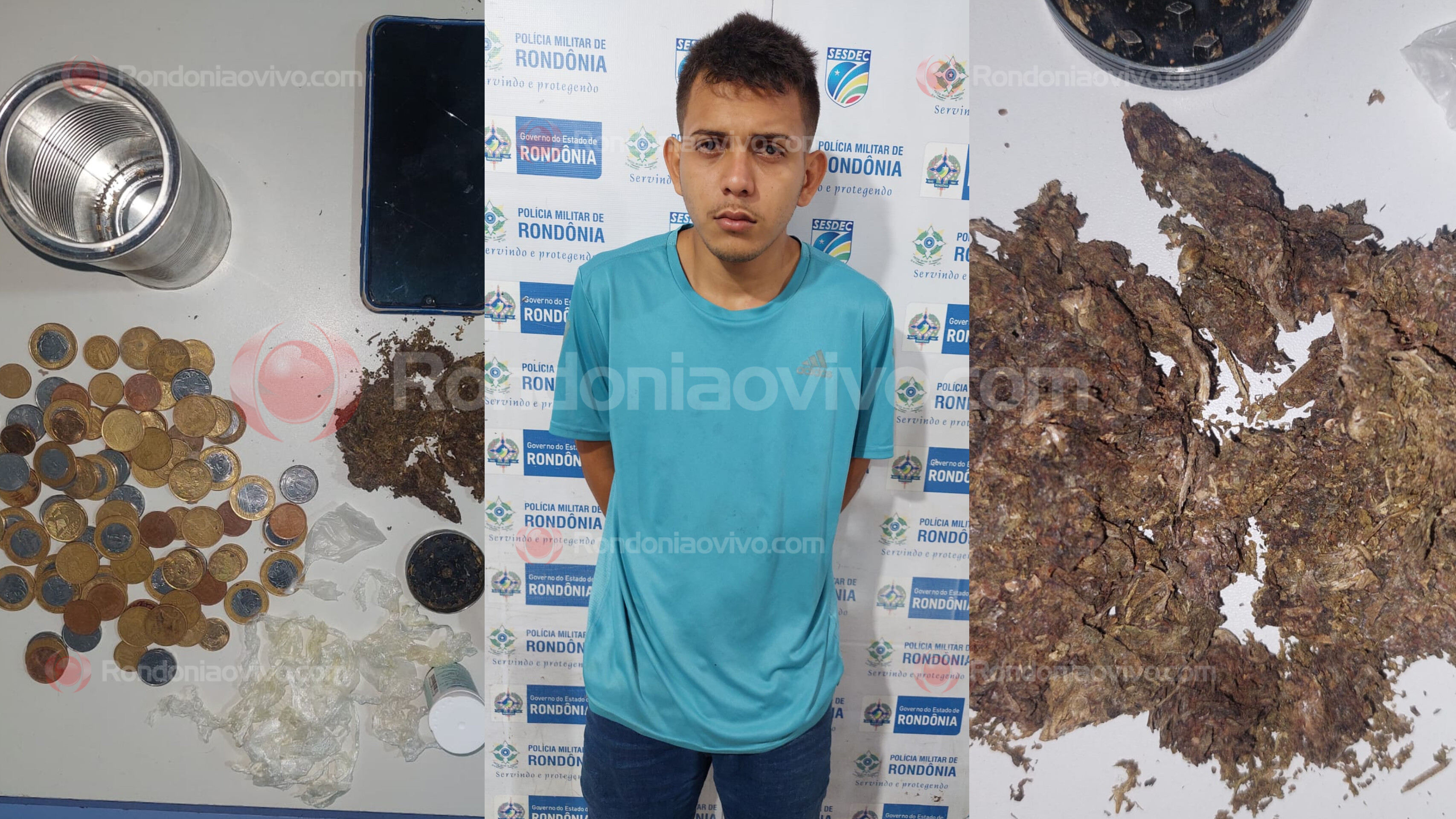 NO TEIXEIRÃO: Acusado de tráfico é preso com droga em lata por equipe do sgt Machado 