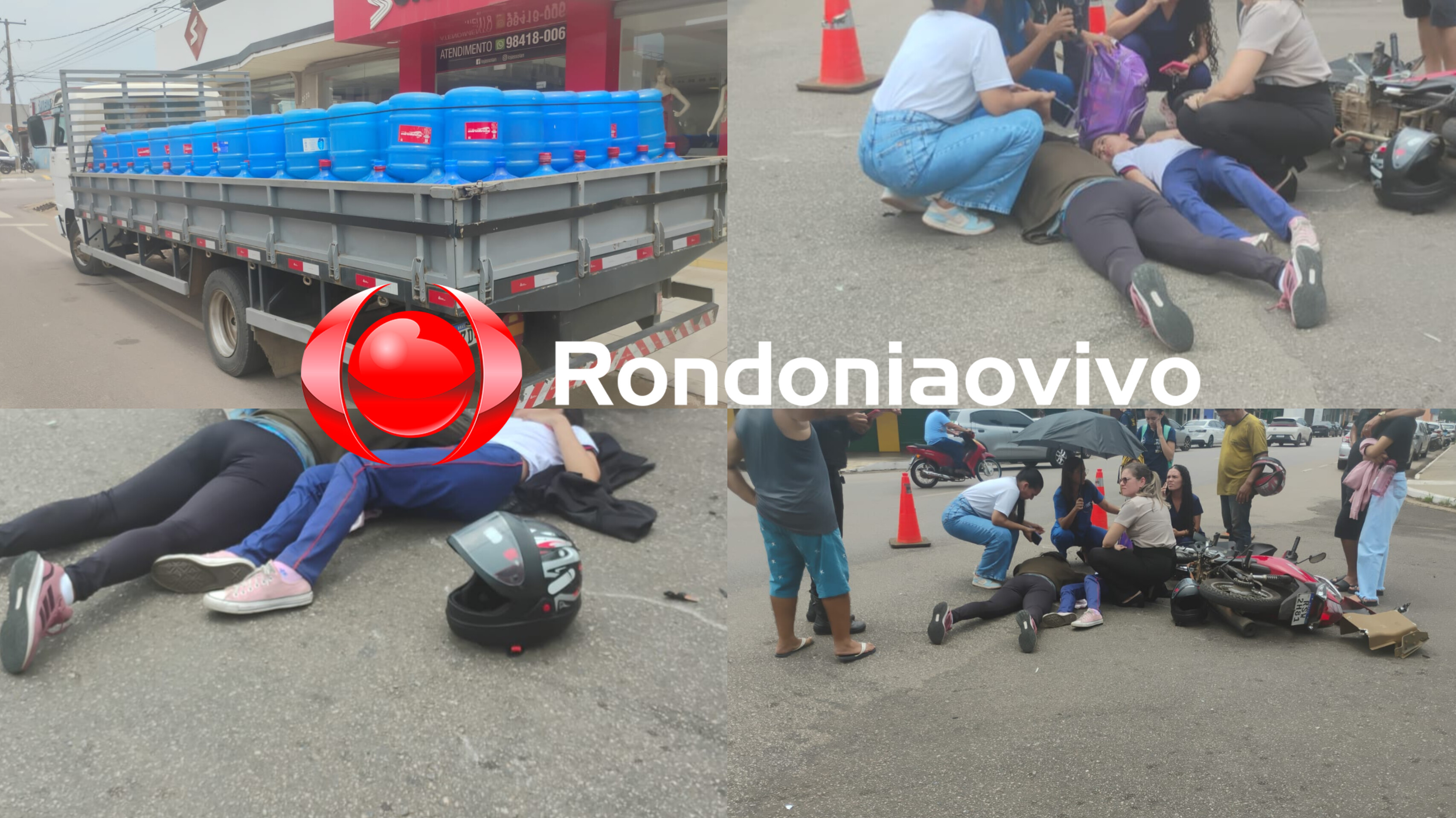 URGENTE: Mulher e criança sofrem grave acidente entre moto e caminhão 