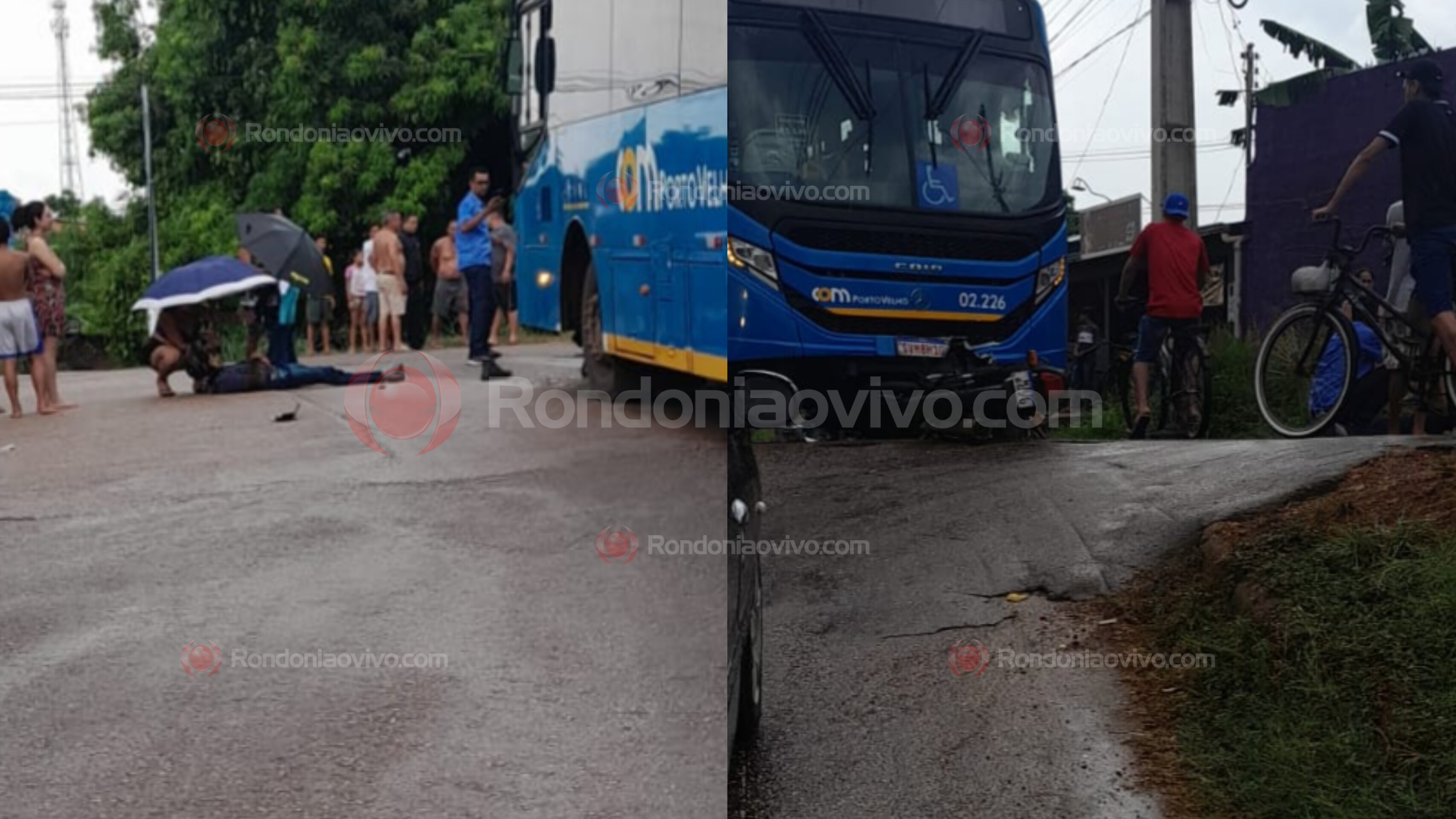 URGENTE: Motocicleta vai parar embaixo de ônibus após grave colisão frontal 