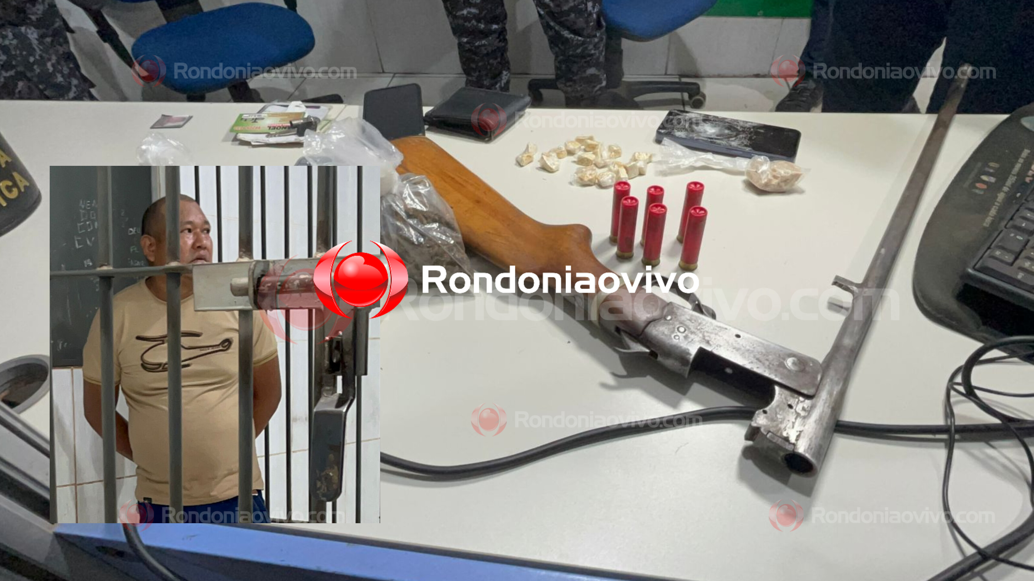 NO FREEZER: Acusado de tráfico é preso com arma e drogas em residência 