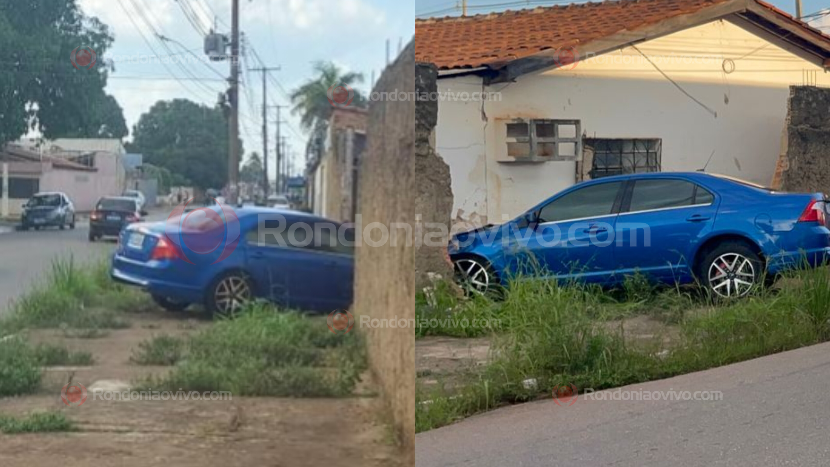 INABILITADO: Jovem de 18 anos perde controle da direção de Fusion e derruba muro de casa