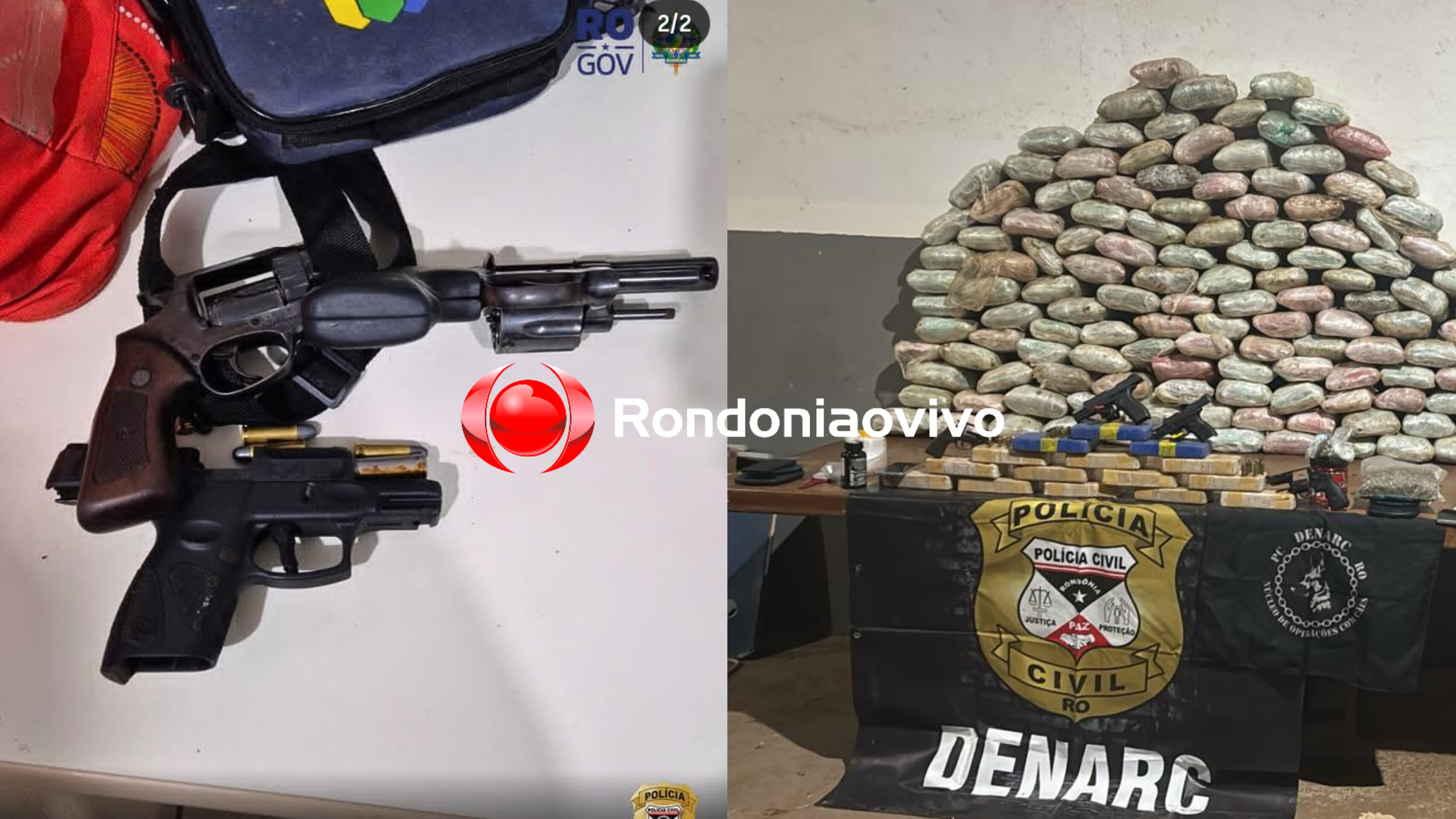 OPERAÇÃO: Denarc apreende mais de 150 quilos de drogas e quatro armas de fogo 