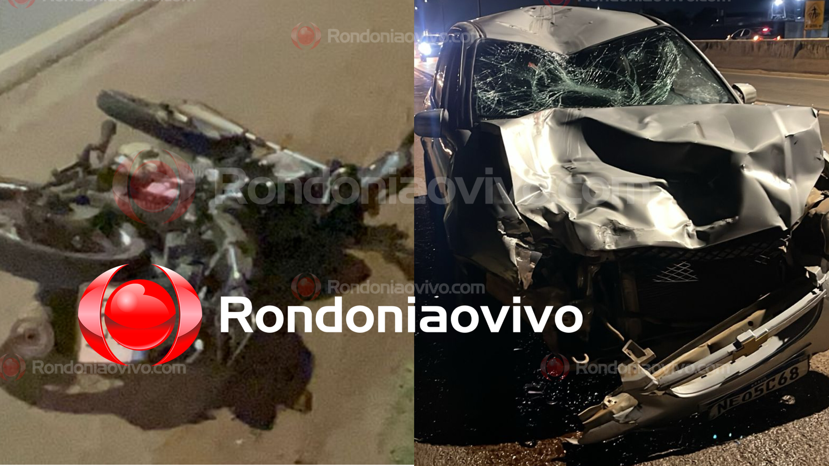 URGENTE: Motoboy fica em estado gravíssimo após ser atropelado por carro na BR-364 