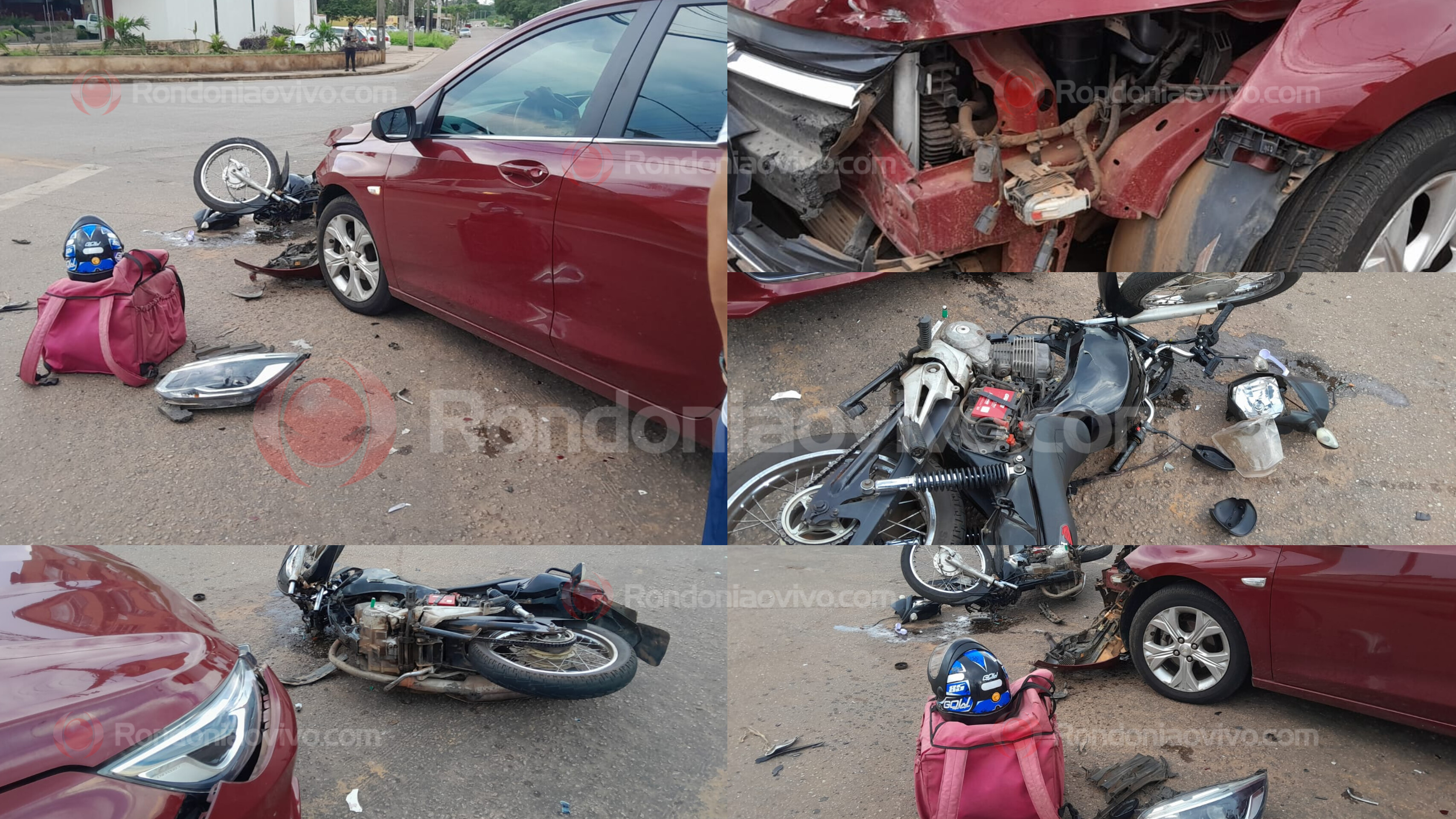 ESTRADA DA PENAL: Motoboy de delivery bate de frente com carro e sofre grave fratura 