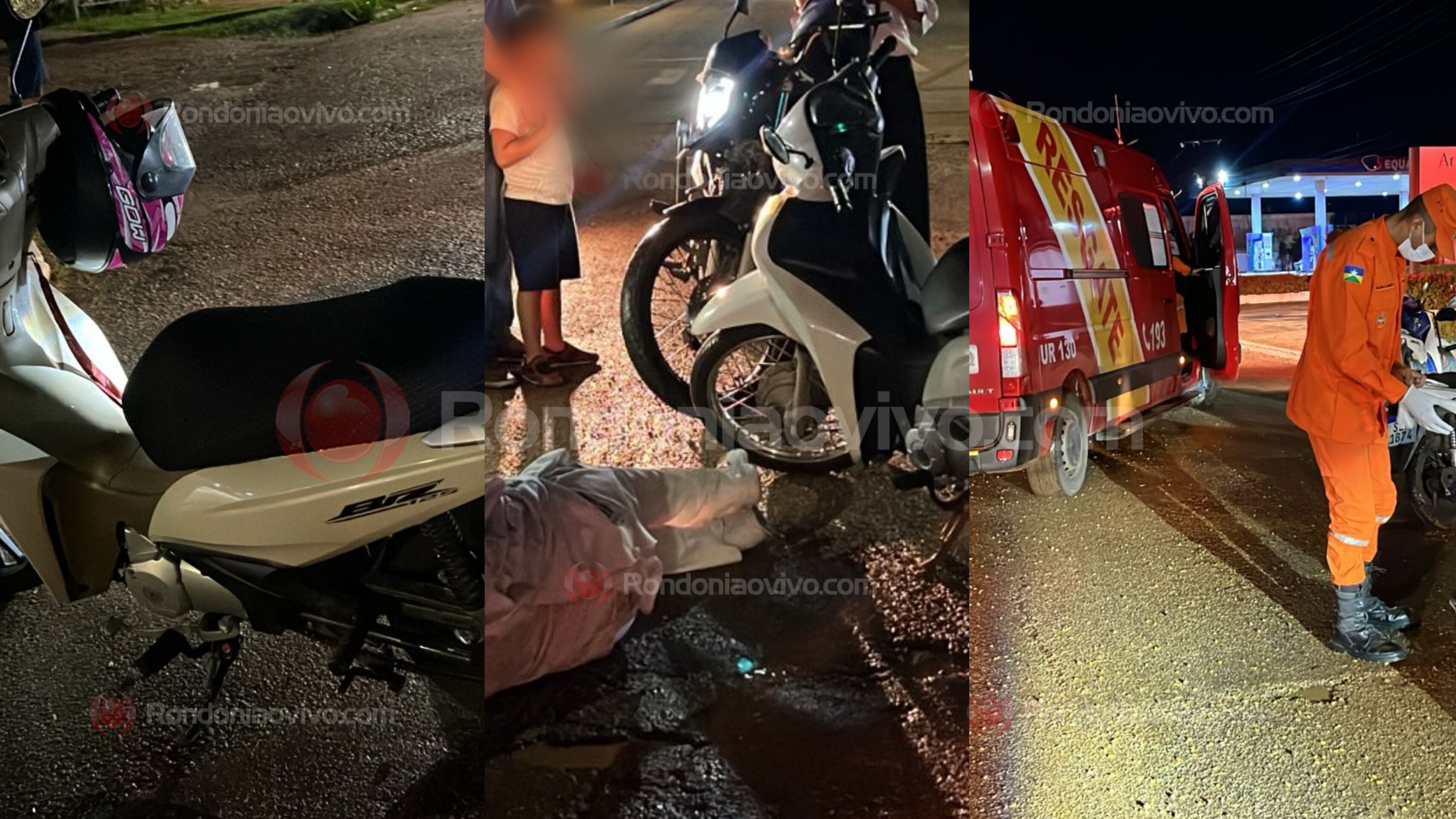 URGENTE: Mulher em moto fica inconsciente após acidente na frente do Detran