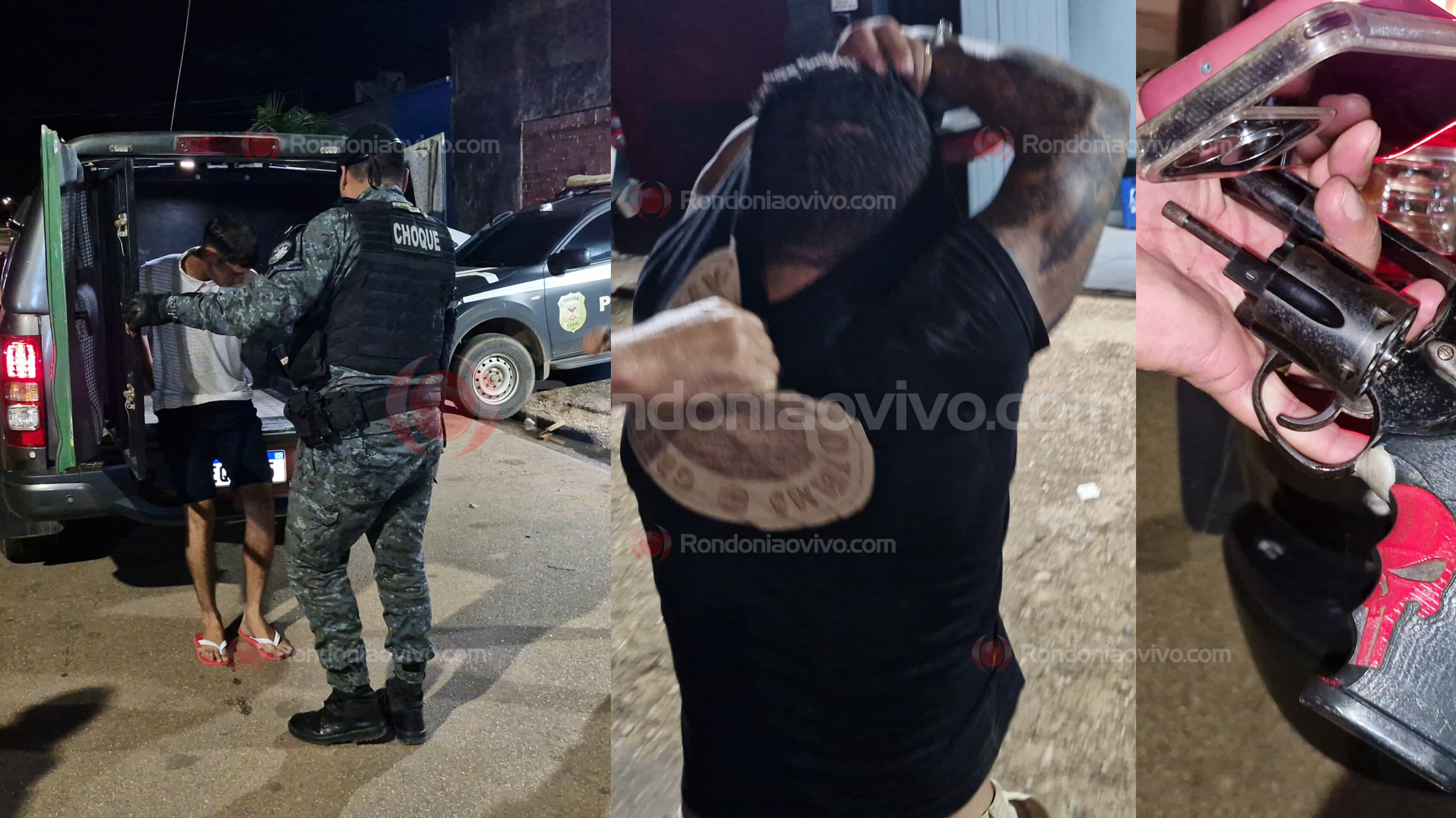 NO OLARIA: Foragido e comparsa são flagrados com arma dentro de carro 