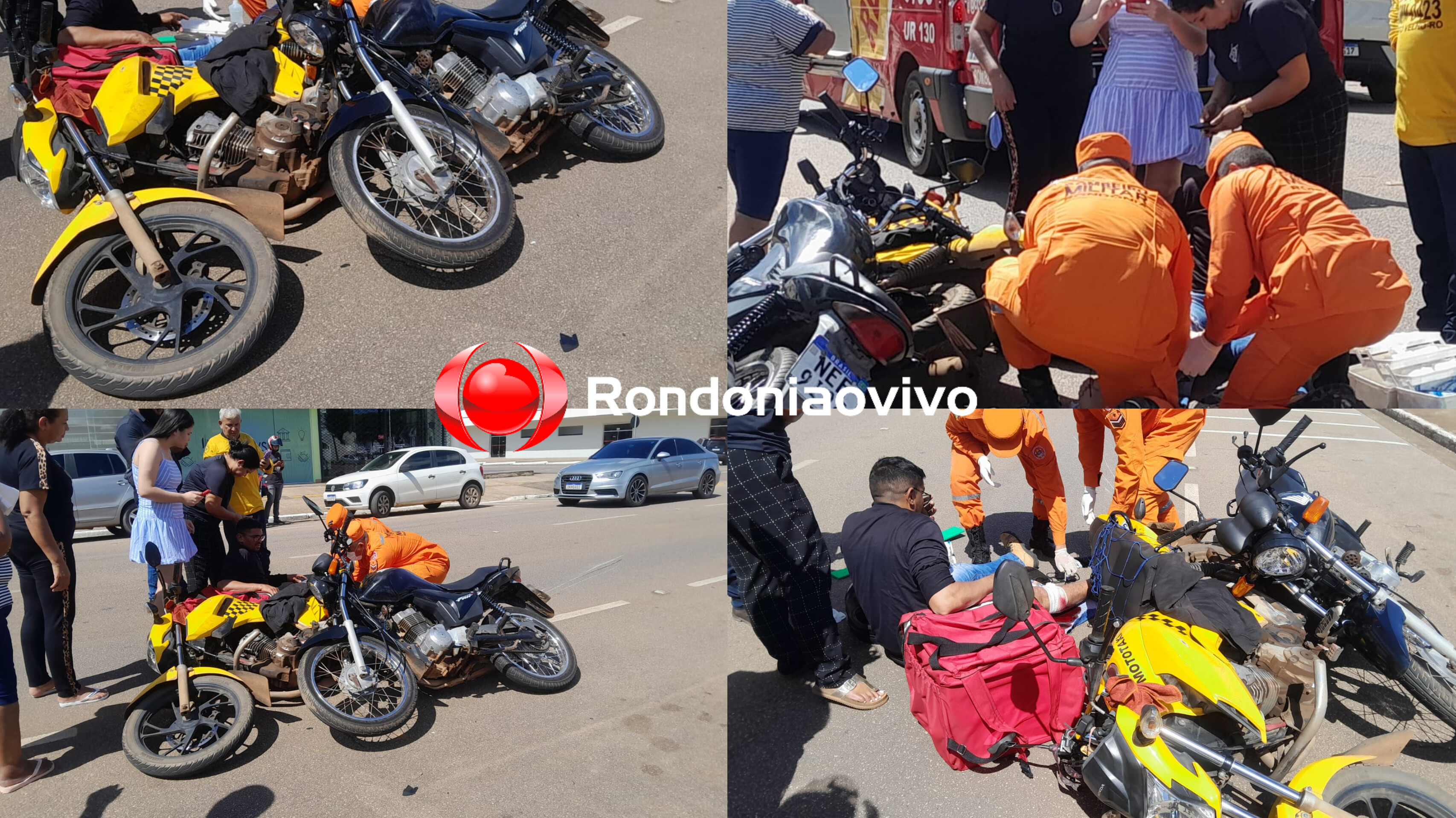 URGENTE: Motoboy tem fratura exposta na perna em acidente na Carlos Gomes 