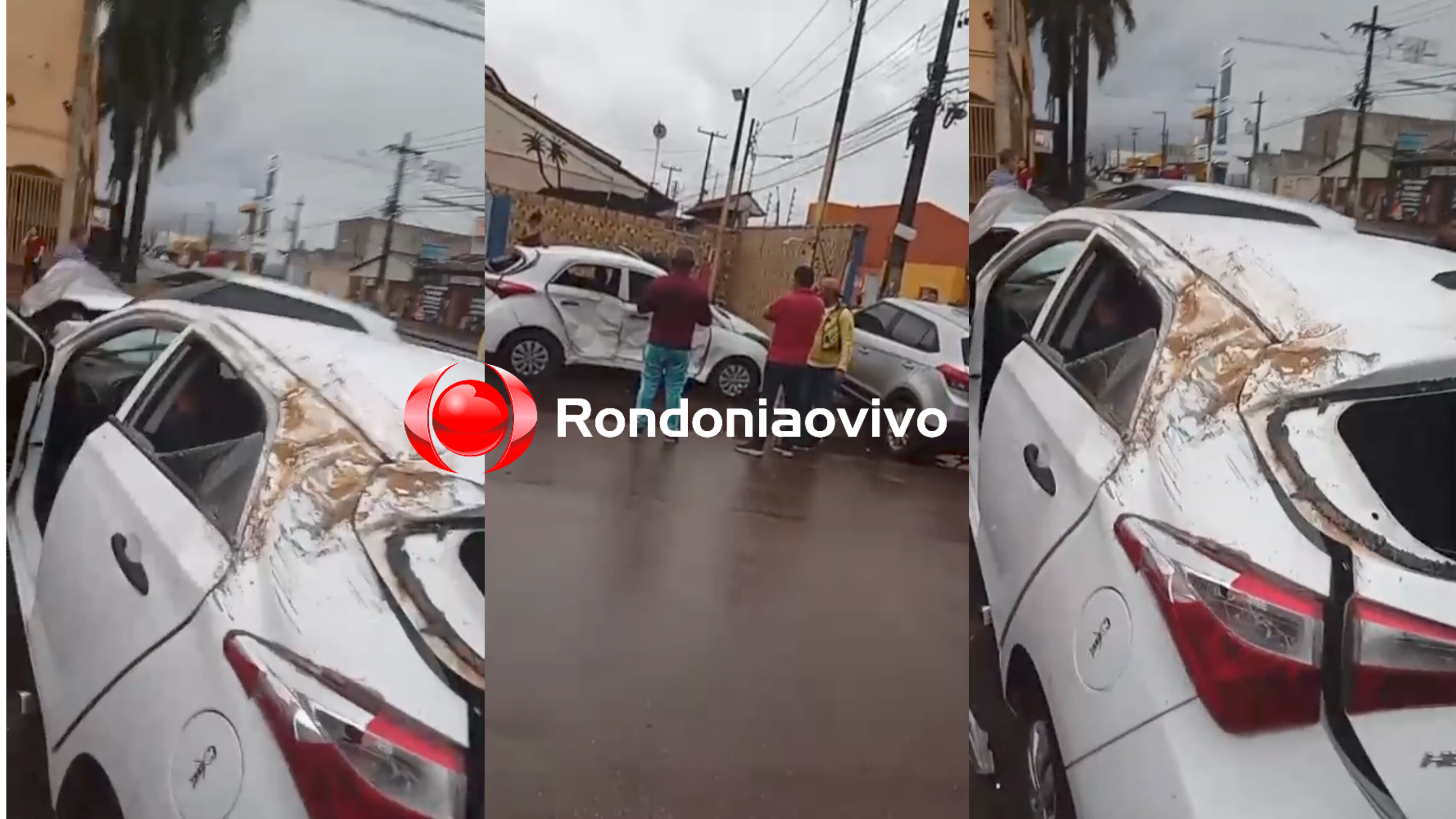 URGENTE: Acidente com capotamento derruba muro e deixa feridos 