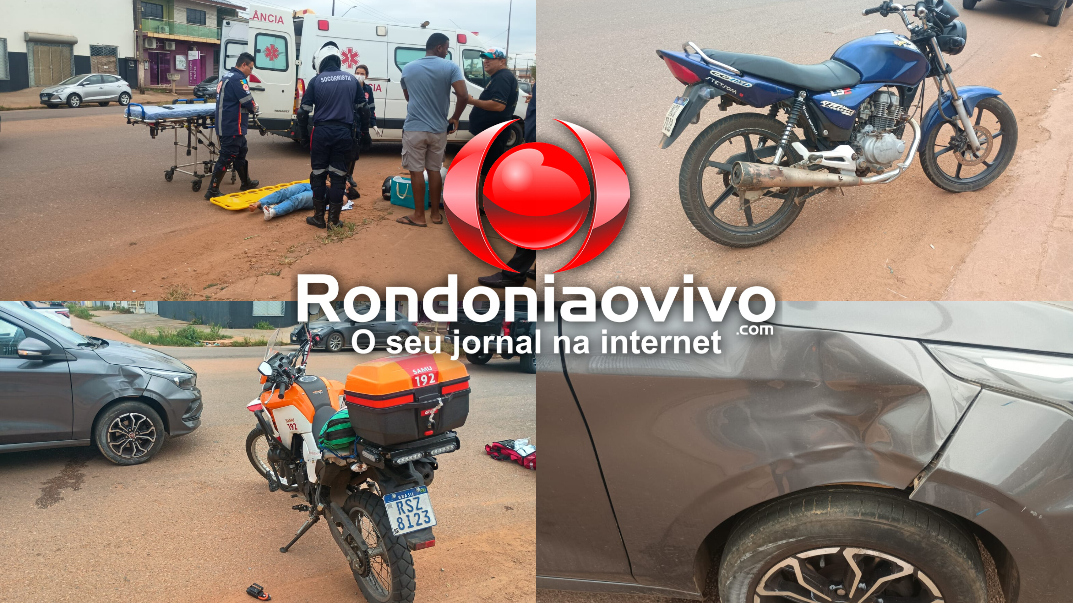 ​VÍDEO: Colisão entre carro e moto deixa passageira ferida na Avenida Rio de Janeiro