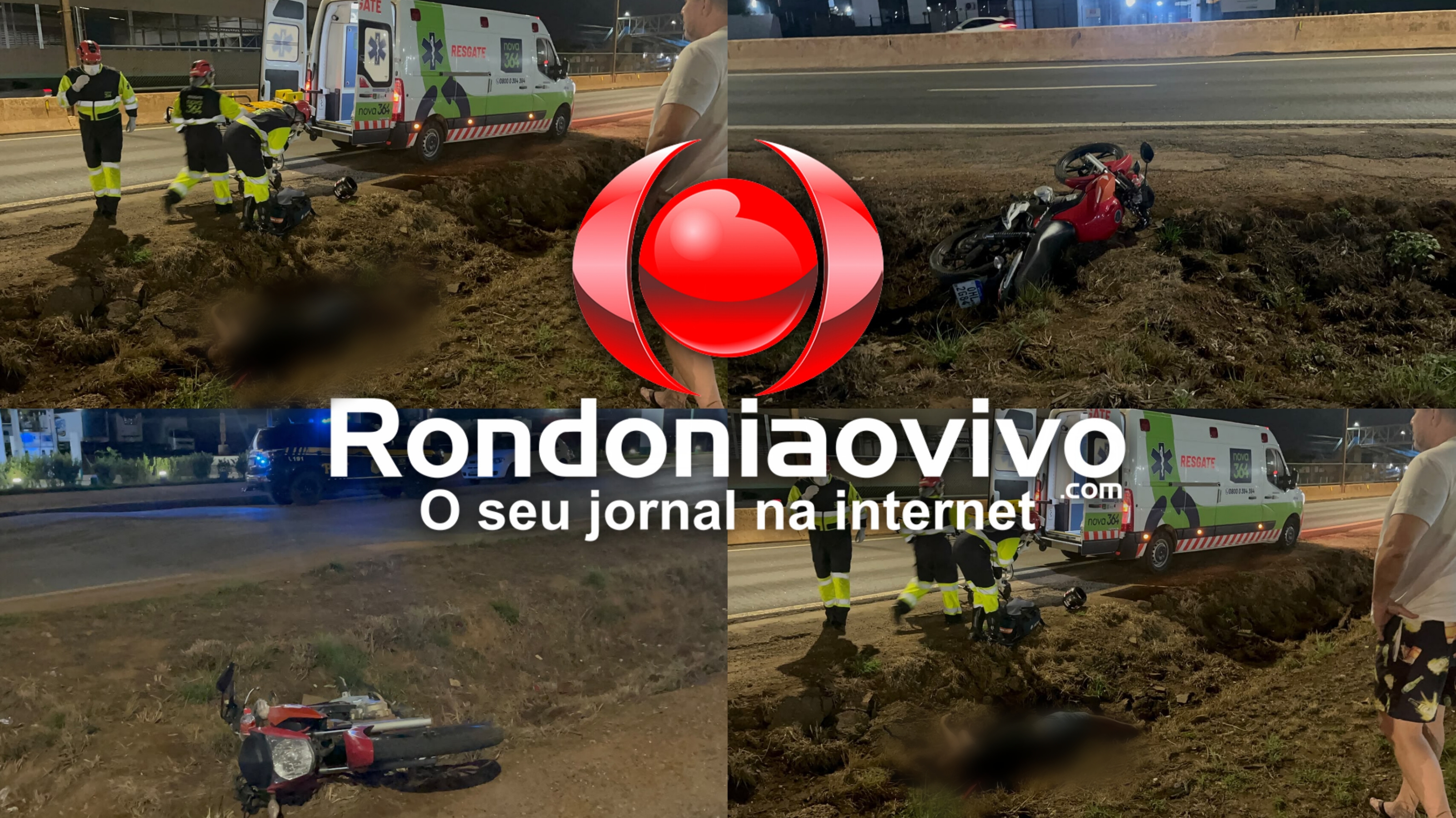 URGENTE: Motociclista é intubado após ficar desacordado em acidente na BR-364