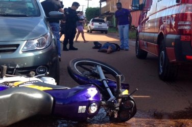 Choque entre motociclistas deixa homem gravemente ferido
