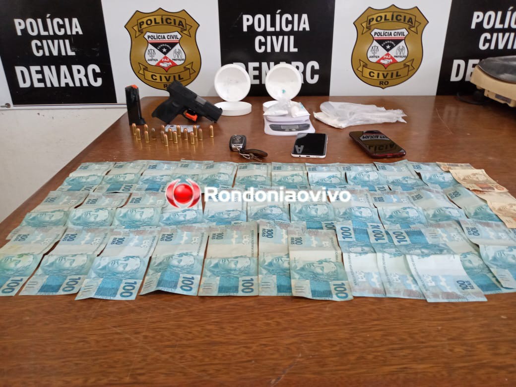 COCAÍNA: Denarc prende irmãos com um quilo de droga e pistola .40