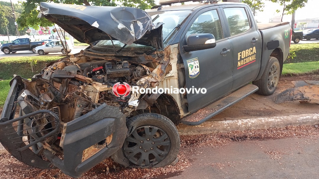 VÍDEO: Viatura da Força Nacional fica destruída em acidente na capital