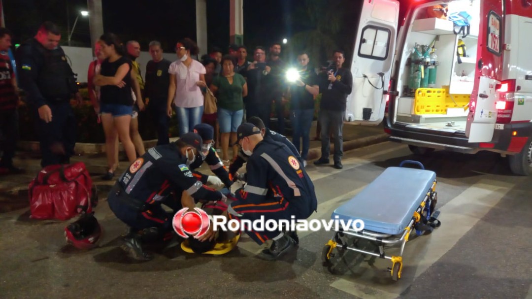 IMPRUDÊNCIA NO TRÂNSITO: Grave acidente envolvendo motoboy na Avenida Jorge Teixeira