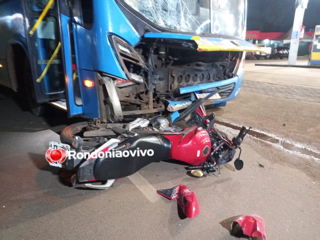 COLISÃO: Grave acidente entre ônibus e moto é registrado na Avenida Nações Unidas 