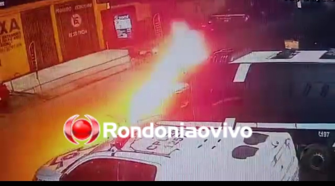 INCÊNDIO: Viatura da polícia é alvo de ataque criminoso na Central de Flagrantes - VÍDEO 