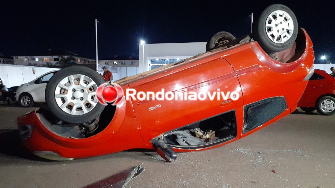 CAPOTAMENTO: Veículo Ford Ka com duas mulheres se envolve em grave acidente 