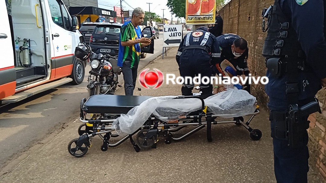 FORTE COLISÃO: Motociclista sofre grave acidente após colisão em carro na Jatuarana 