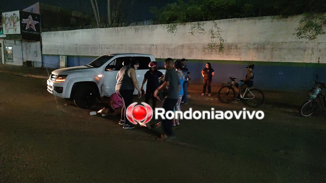 OMISSÃO: Mulher em bicicleta é atropelada e motociclista foge sem prestar socorro 