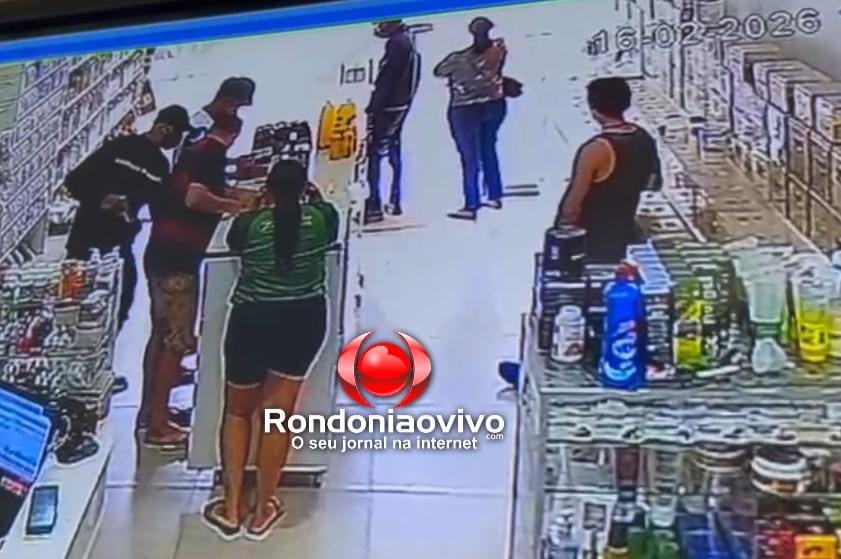 VÍDEO: Criminosos roubam R$ 5 mil, cordão de ouro e celulares durante assalto em comércio