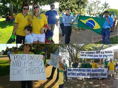 Manifestantes percorrem ruas e avenidas em protesto contra corrupção