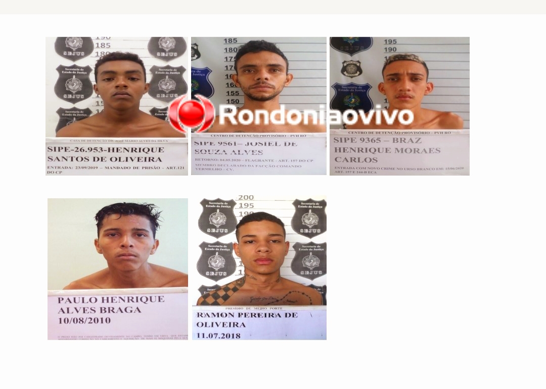 PROCURADOS: Confira as fotos e nomes dos apenados que fugiram do presídio Urso Branco